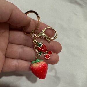 Strawberry and Cherry Keychain